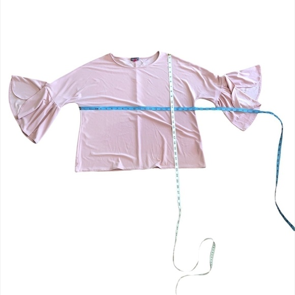 VINCE CAMUTO Women's Stretchy Bell Sleeve Blouse Size Large Pink - Picture 4 of 7